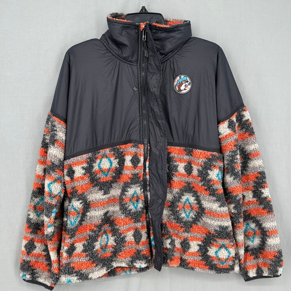 Bucees Jacket Womens Medium Fleece Aztec Western Zip Full Zip Pockets Cozy Soft - Picture 7 of 10